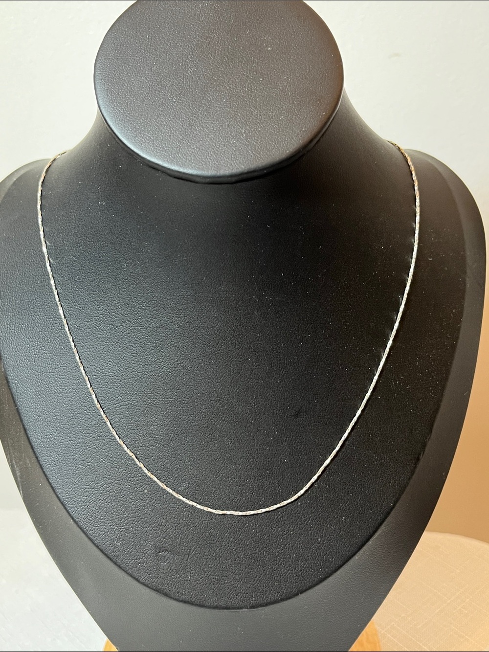 Vintage Delicate Silver Rope Chain Necklace 
18K GP